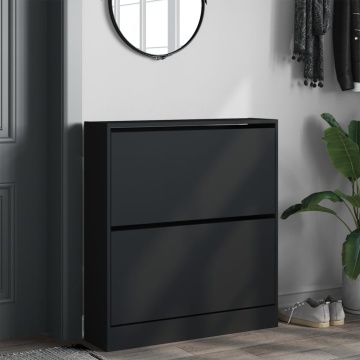 Pantofar, negru, 80x21x87,5 cm, lemn compozit - Img 3