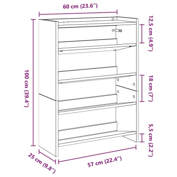 Pantofar, negru, 80x25x61,5 cm, lemn prelucrat - Img 7