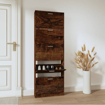 Pantofar, stejar fumuriu, 59x17x169 cm, lemn compozit - Img 1