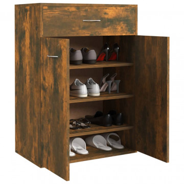 Pantofar, stejar fumuriu, 60x35x84 cm, lemn prelucrat - Img 8