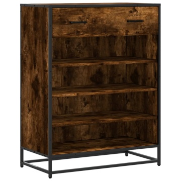 Pantofar, stejar fumuriu, 75x38x97,5 cm, lemn prelucrat/metal - Img 2