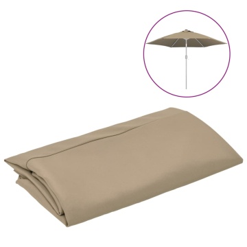 Pânză de schimb umbrelă de soare de exterior gri taupe 300 cm - Img 2