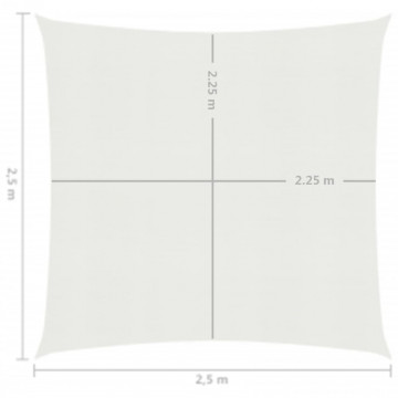 Pânză parasolar, alb, 2,5 x 2,5 m, HDPE, 160 g/m² - Img 5