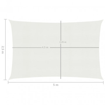 Pânză parasolar, alb, 2,5 x 5 m, HDPE, 160 g/m² - Img 5