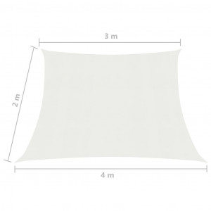 Pânză parasolar, alb, 3/4x2 m, HDPE, 160 g/m² - Img 5