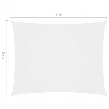 Pânză parasolar, alb, 5x7 m, țesătură oxford, dreptunghiular - Img 5