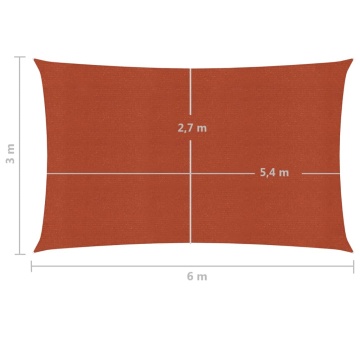 Pânză parasolar, cărămiziu, 3x6 m, 160 g / m², HDPE - Img 5