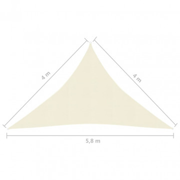 Pânză parasolar, crem, 4x4x5,8 m, HDPE, 160 g/m² - Img 5