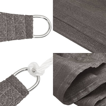 Pânză parasolar din HDPE triunghiulară 3,6x3,6x3,6 m, antracit - Img 6