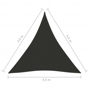 Parasolar, antracit 4,5x4,5x4,5 m țesătură oxford, triunghiular - Img 5