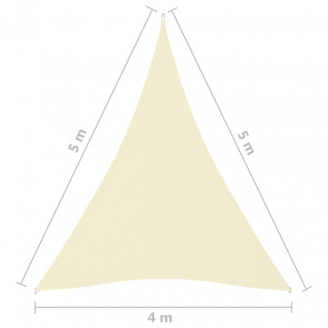 Parasolar, crem, 4x5x5 m, țesătură oxford, triunghiular - Img 5