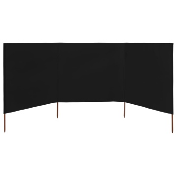 Paravan anti-vânt cu 3 panouri, negru, 400 x 160 cm, textil - Img 3