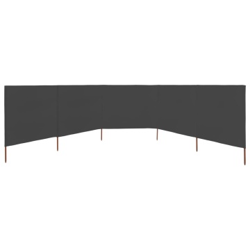Paravan anti-vânt cu 5 panouri, antracit, 600 x 160 cm, textil - Img 3