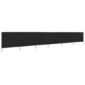 Paravan anti-vânt cu 6 panouri, negru, 800 x 120 cm, textil - Img 2