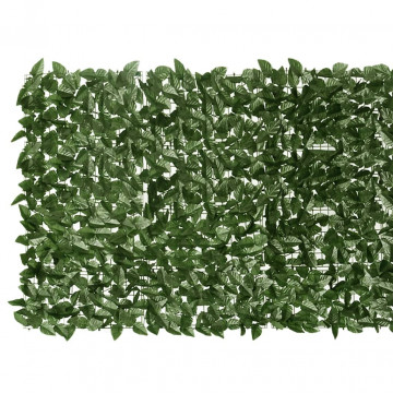 Paravan de balcon, frunze verde închis, 500x100 cm - Img 3