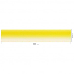 Paravan de balcon, galben și alb, 90x500 cm, HDPE - Img 5