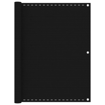 Paravan de balcon, negru, 120x400 cm, HDPE - Img 1