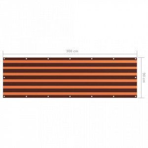 Paravan de balcon portocaliu și maro 90x300 cm țesătură oxford - Img 5