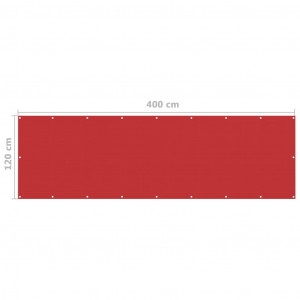 Paravan de balcon, roșu, 120x400 cm, HDPE - Img 5