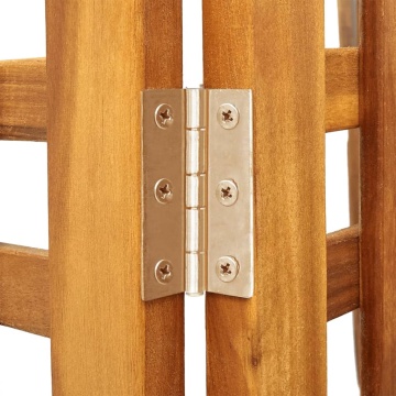 Paravan de cameră 3 panouri 121,5x2x115 cm lemn masiv de acacia - Img 7