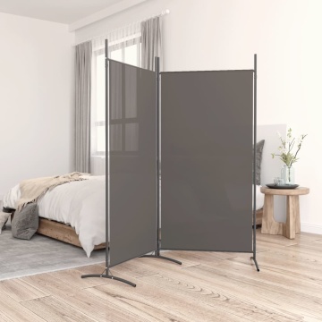Paravan de cameră cu 2 panouri, antracit, 175x180 cm - Img 1