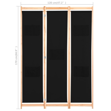 Paravan de cameră cu 3 panouri, 120x170x4 cm, textil - Img 7