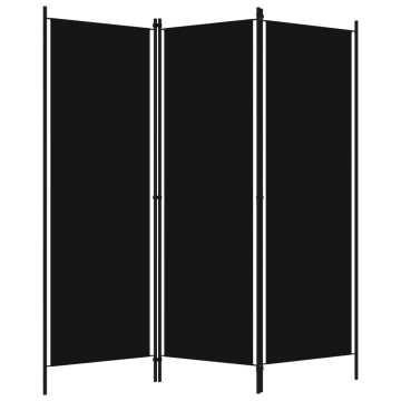 Paravan de cameră cu 3 panouri, negru, 150 x 180 cm - Img 2