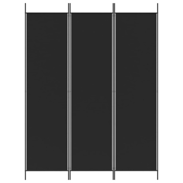 Paravan de cameră cu 3 panouri, negru, 150x200 cm, textil - Img 3