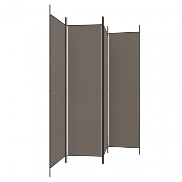 Paravan de cameră cu 4 panouri, antracit, 698x180 cm, textil - Img 4
