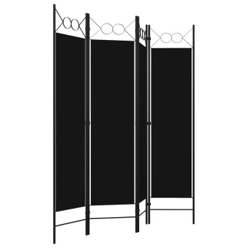 Paravan de cameră cu 4 panouri, negru, 160 x 180 cm - Img 3