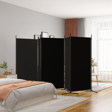 Paravan de cameră cu 5 panouri, negru, 433x180 cm, textil - Img 1