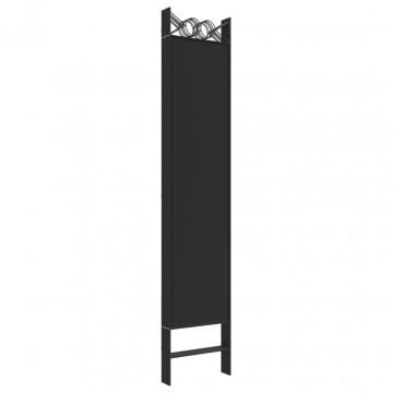 Paravan de cameră cu 6 panouri, negru, 240x200 cm, textil - Img 5