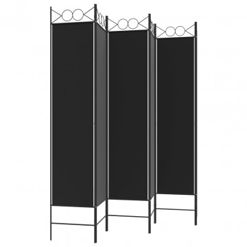 Paravan de cameră cu 6 panouri, negru, 240x200 cm, textil - Img 8
