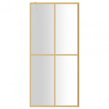 Paravan de duș walk-in auriu, 90x195 cm sticlă ESG transparentă - Img 3