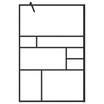 Paravan de duș walk-in negru 115x195 cm sticlă ESG transparentă - Img 3
