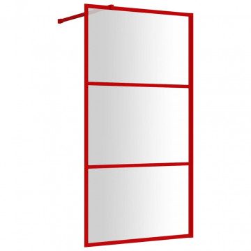 Paravan duș walk-in, roșu, 100x195 cm, sticlă ESG transparentă - Img 2