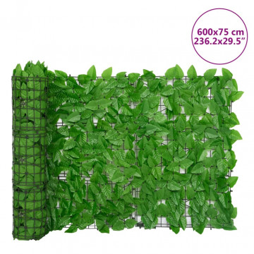 Paravan intimitate de balcon din frunze verde 600x75 cm - Img 5