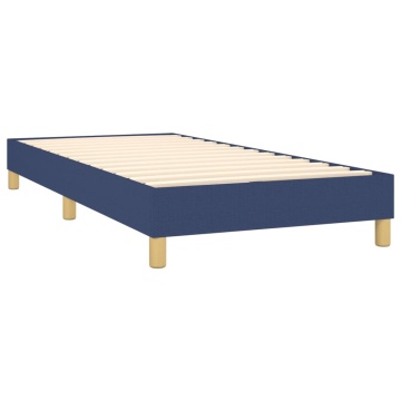 Pat box spring cu saltea, albastru, 90x200 cm, textil - Img 4