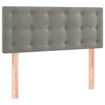 Pat box spring cu saltea, gri deschis, 120x200 cm, catifea - Img 5