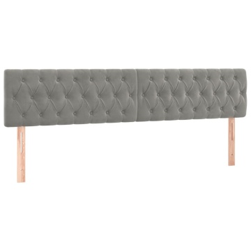 Pat box spring cu saltea, gri deschis, 200x200 cm, catifea - Img 5