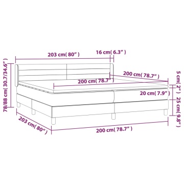 Pat box spring cu saltea, gri deschis, 200x200 cm, textil - Img 6