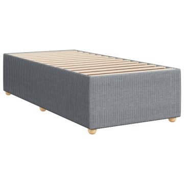 Pat box spring cu saltea, gri deschis, 90x190 cm, textil - Img 7