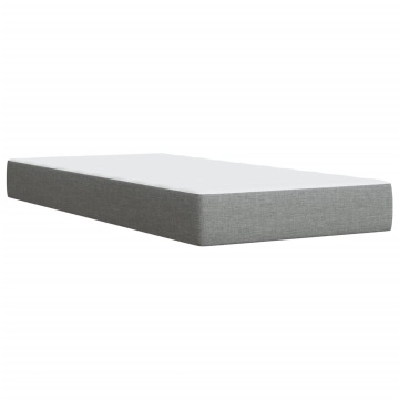 Pat box spring cu saltea, gri deschis, 90x200 cm, textil - Img 5