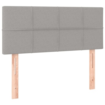 Pat box spring cu saltea, gri deschis, 90x200 cm, textil - Img 5