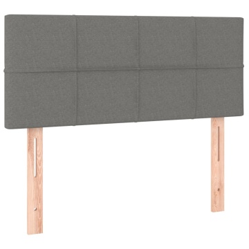 Pat box spring cu saltea, gri închis, 100x200 cm, textil - Img 5