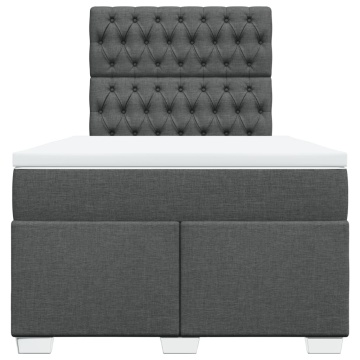 Pat box spring cu saltea, gri închis, 120x190 cm, textil - Img 4