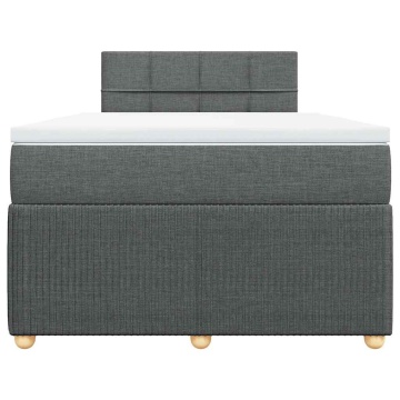 Pat box spring cu saltea, gri închis, 120x190 cm, textil - Img 4