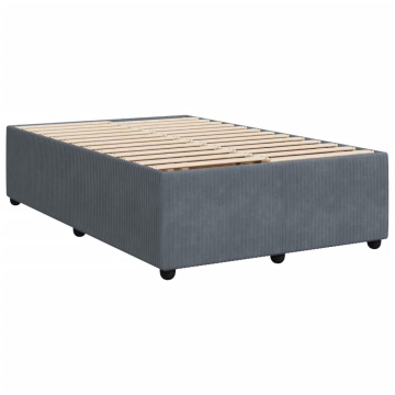 Pat box spring cu saltea, gri închis, 120x200 cm, catifea - Img 5