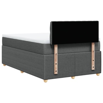 Pat box spring cu saltea, gri închis, 120x200 cm, textil - Img 5