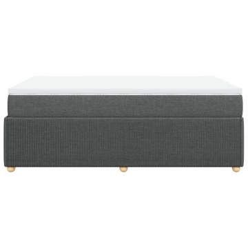Pat box spring cu saltea, gri închis, 120x200 cm, textil - Img 8